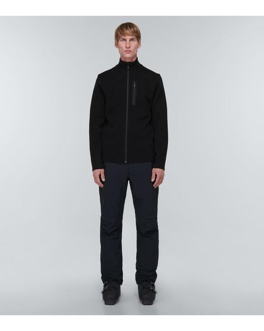 Aztech Mountain Black Matterhorn Wool Zip-Up Sweater for men