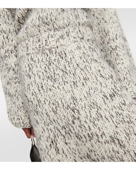 Joseph White Wool-Blend Midi Skirt