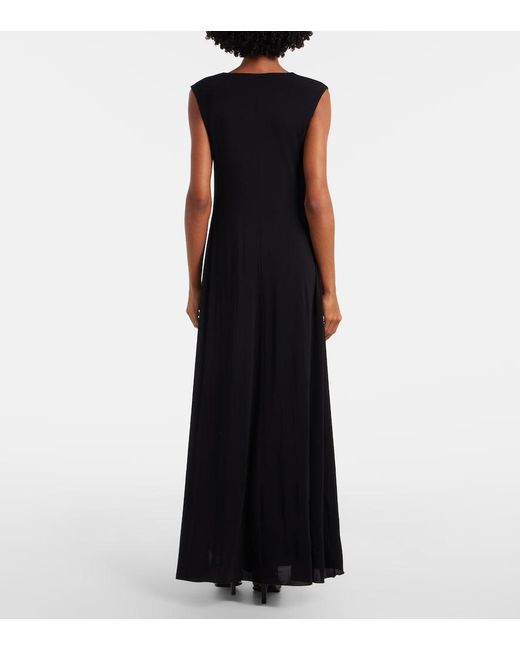 Sportmax Black Draped Maxi Dress
