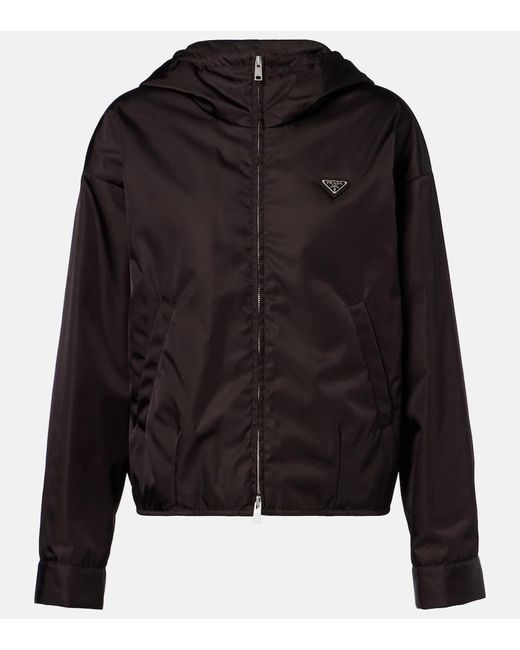 Chaqueta De Re-Nylon Con Capucha Prada de color Black