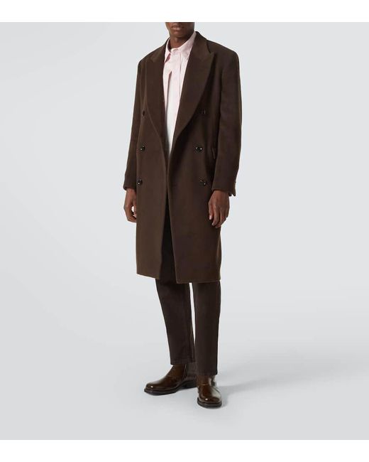 Lardini Brown Virgin Wool Overcoat for men