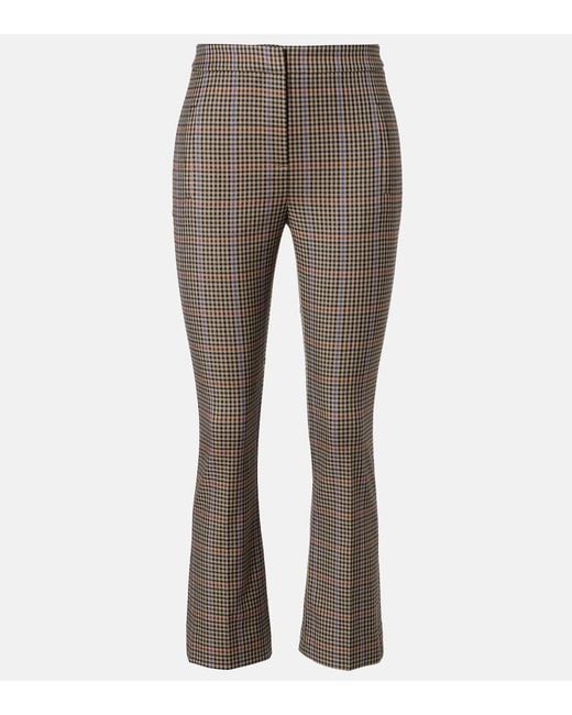 Veronica Beard Gray Arte Checked Slim Pants