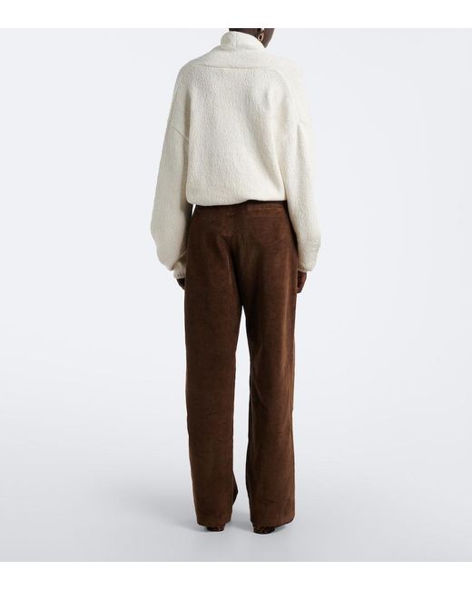 AYA MUSE Brown Aven Cotton-Blend Corduroy Wide-Leg Pants