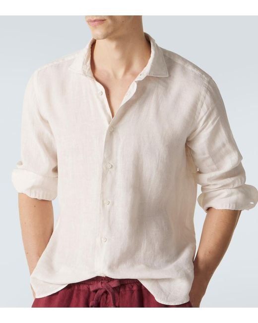 Fedeli White Nick Linen Shirt for men