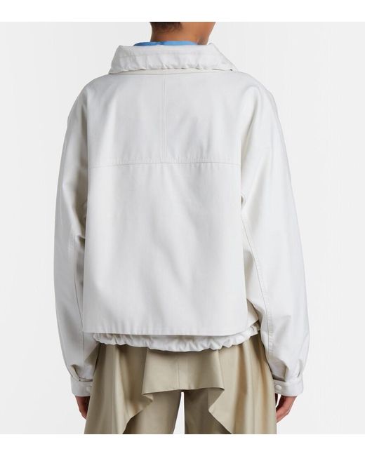 Loewe White Cotton And Silk Gabardine Jacket