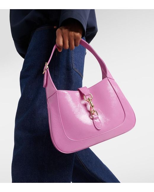 Gucci Pink Jackie Small Patent Leather Shoulder Bag