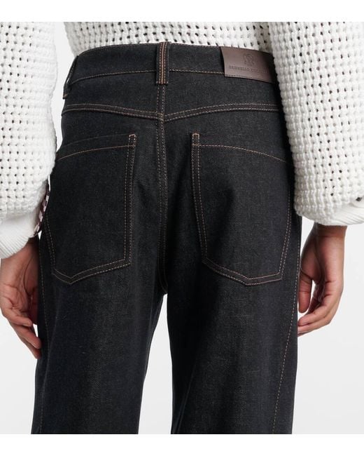 Brunello Cucinelli Black Wide-Leg Jeans