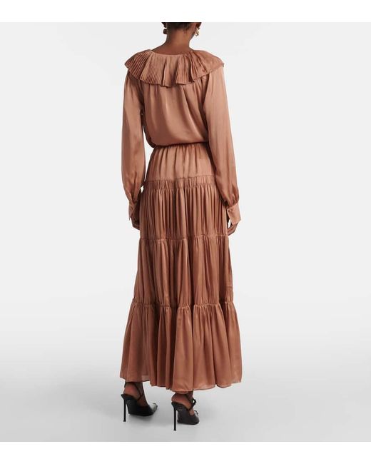 Ulla Johnson Orange Maxirock Gaelle Aus Seidensatin