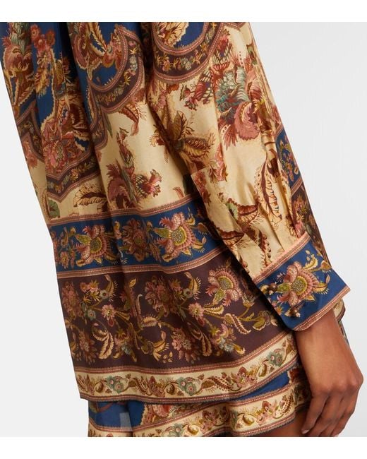 Zimmermann Multicolor Aster Printed Silk Shirt