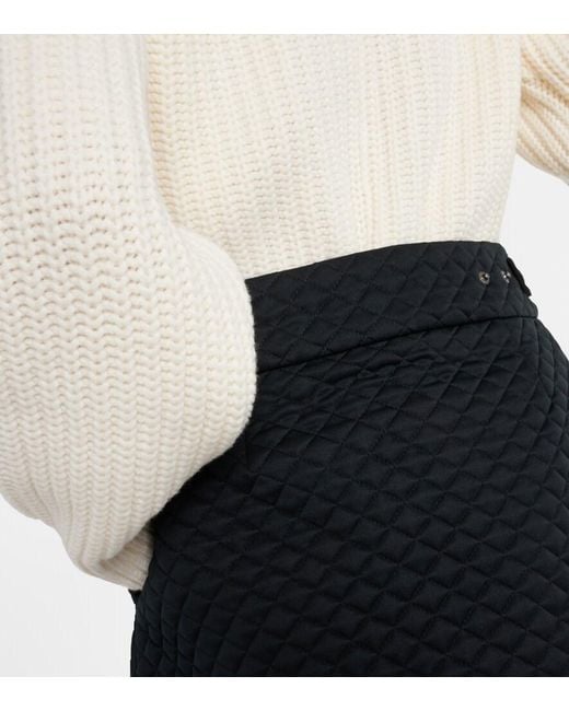 Moncler Black High-Rise Quilted Miniskirt