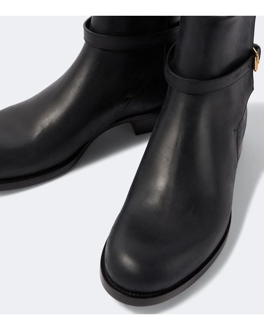 The Row Black Nobilis Leather Ankle Boots for men