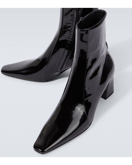 Saint Laurent Black Rainer 75 Patent Leather Ankle Boots for men