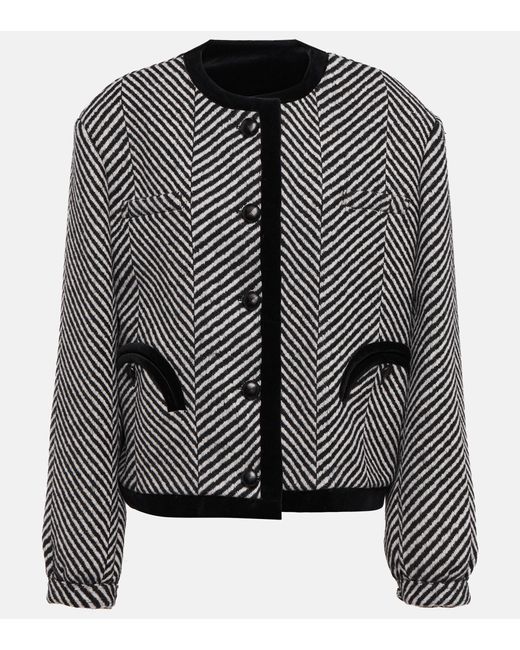 Blazé Milano Black Blaze Milano Sedov Striped Wool Jacket