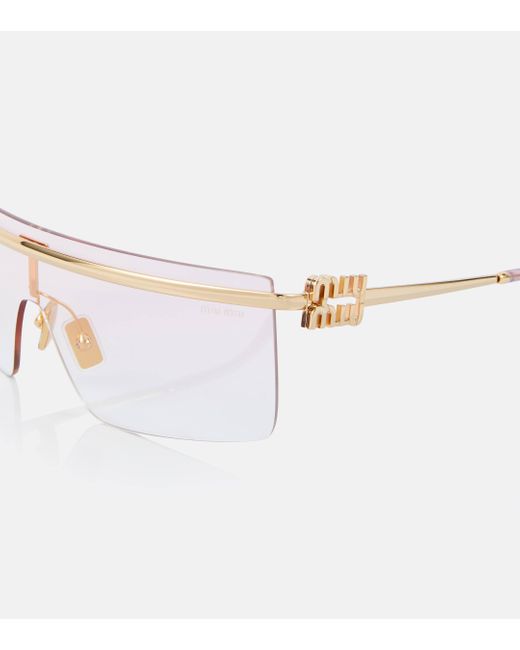 Miu Miu White Flat-brow Sunglasses