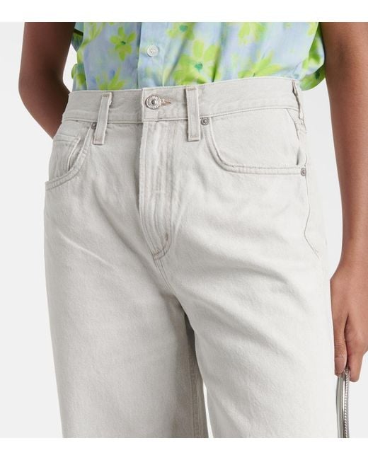 Citizens of Humanity Gray Paloma Mid-Rise Wide-Leg Jeans
