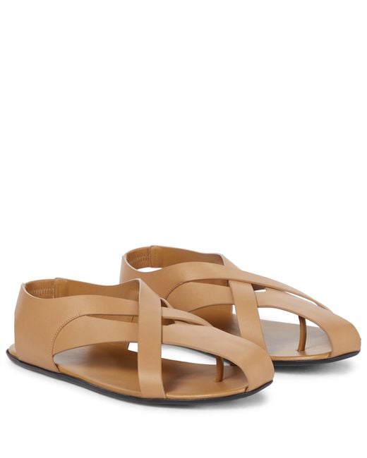 The Row Natural Spider Leather Thong Sandals