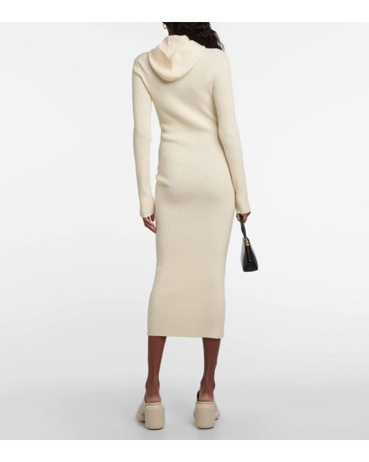 Jil Sander Natural Wool-blend Midi Dress