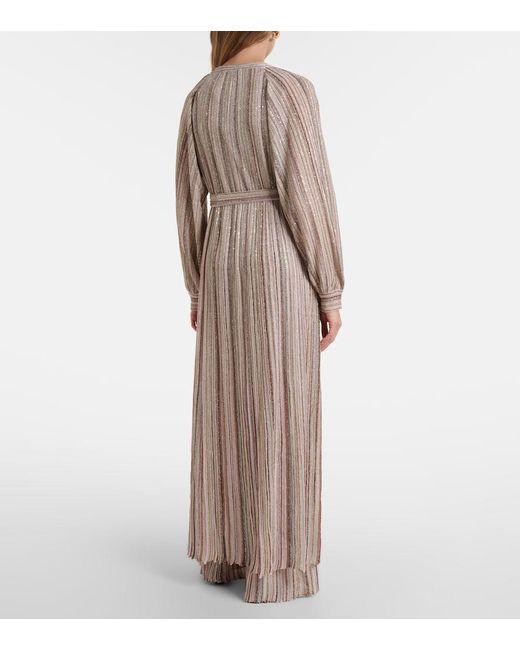 Missoni Multicolor Striped Lame Wrap Cardigan