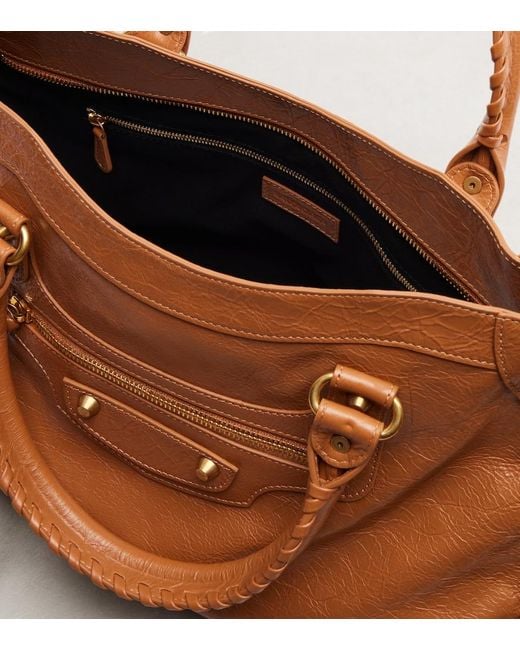 Balenciaga Brown Le City Medium Leather Top-Handle Bag