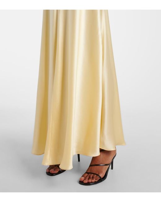 Rodarte Metallic Lace-Trimmed Silk Charmeuse Gown