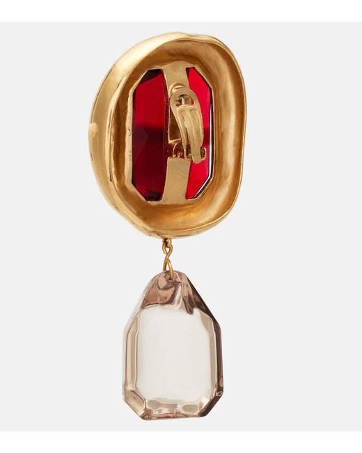 Givenchy Red Clip-Ohrringe Mit Kristallen