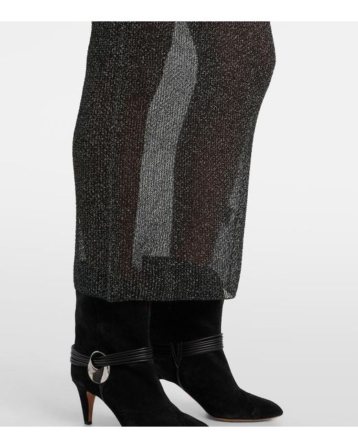 Isabel Marant Gray Fanelie Knitted Lame Maxi Dress