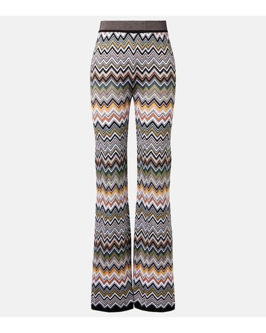 Missoni Gray Zigzag High-Rise Flared Pants