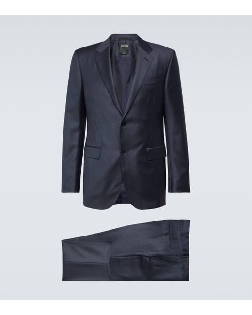 Zegna Blue Trofeo Wool Suit for men