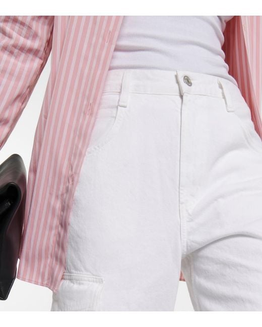 Agolde White Minka Denim Cargo Pants