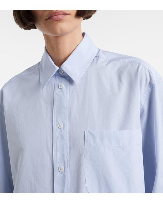 The Row Blue Gavina Cotton Chambray Shirt