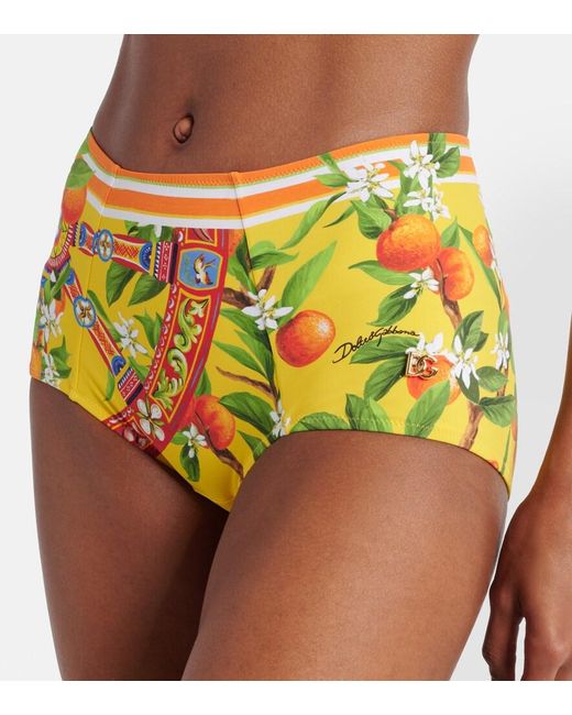 Dolce & Gabbana Yellow Printed Bikini