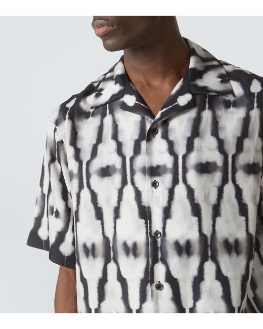 Commas Black Ritual Printed Cotton And Silk Shirt for men
