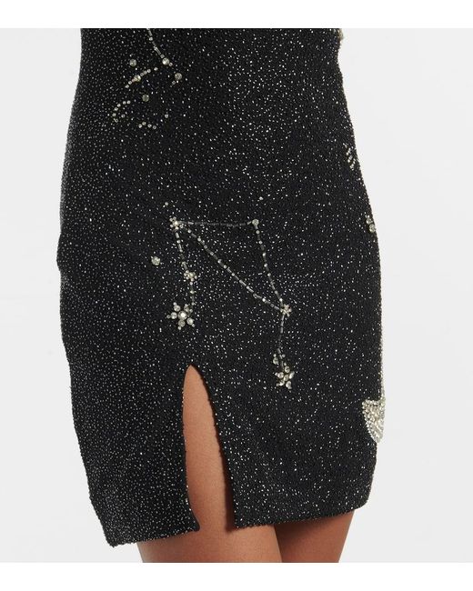Staud Black Verziertes Minikleid