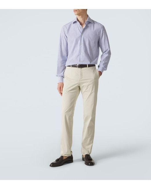 Kiton Chinohose Aus Einem Baumwollgemisch in Natural für Herren