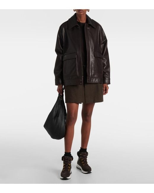 See By Chloé Black Brett Shearling-Trimmed Suede Hiking Boots
