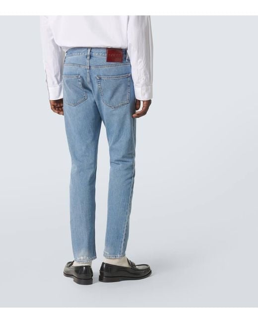 Jeans Rectos De Tiro Medio Gucci de hombre de color Blue