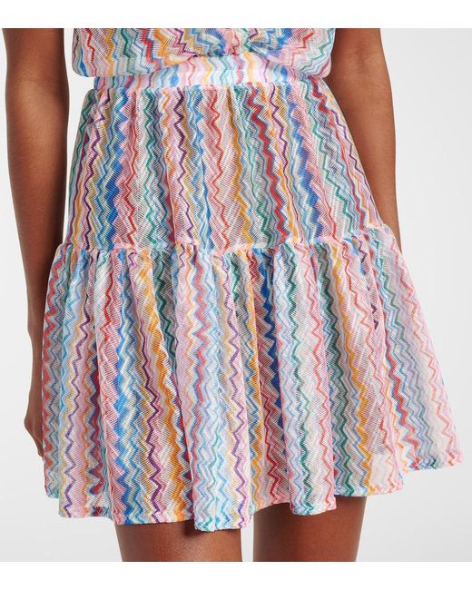 Missoni White Zigzag Sheer Halterneck Minidress