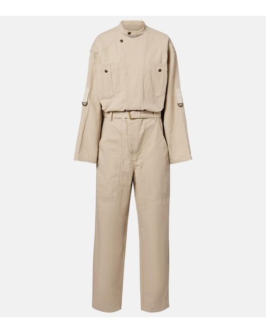 Isabel Marant Natural Nessime Cotton And Linen Jumpsuit
