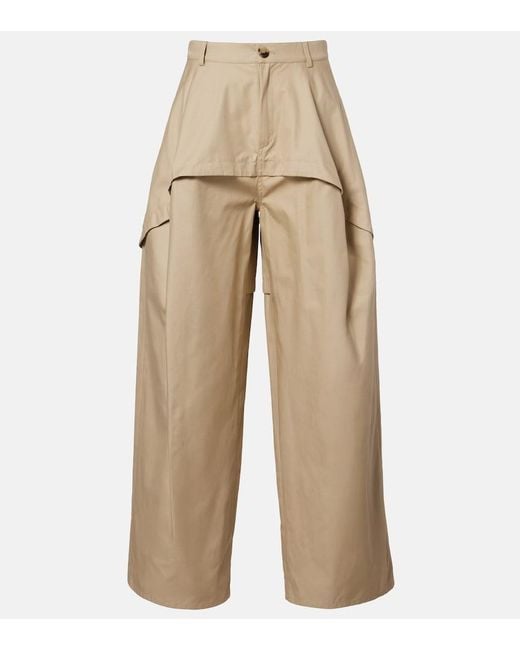 Loewe Natural Paula's Ibiza Cotton Wide-Leg Pants