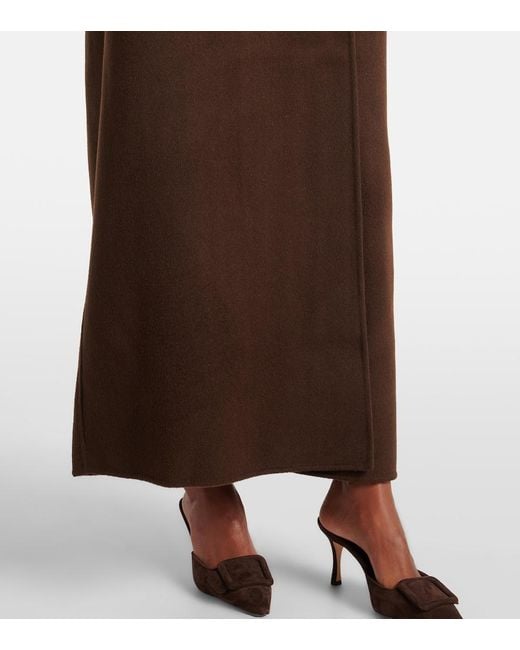 Frankie Shop Brown Gaia Double-Breasted Wool-Blend Coat