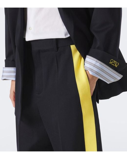 Loewe Blue Wool Wide-Leg Pants for men