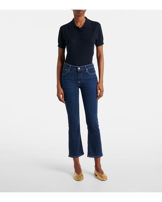 AG Jeans Blue Jodi Cropped Flared Jeans