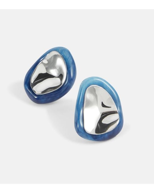 Jil Sander Blue Resin Earrings