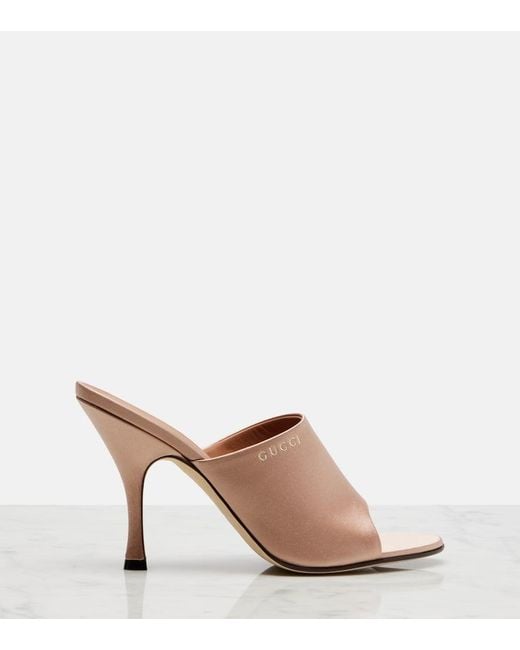 Gucci Pink Satin Mules