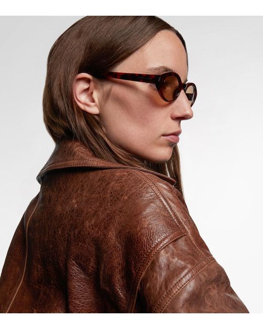 Saint Laurent Brown Sl 567 Oval Sunglasses