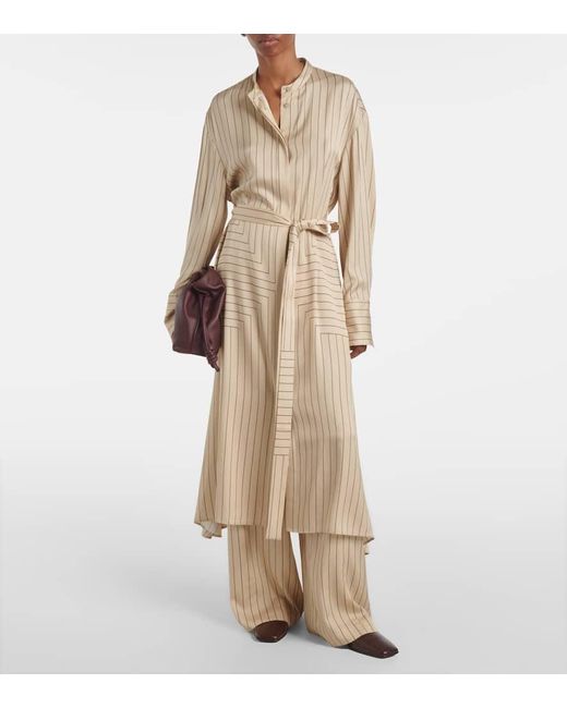 Robe Chemise Orlana En Soie Melangee Joseph en coloris Natural