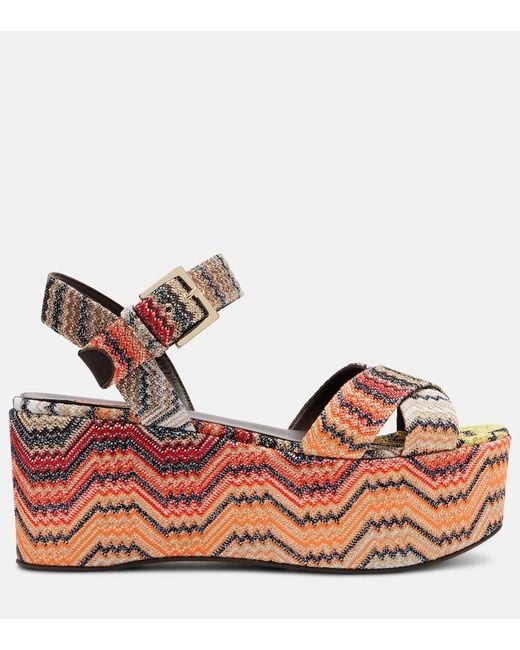 Missoni Metallic Julia Zigzag Lame Platform Sandals