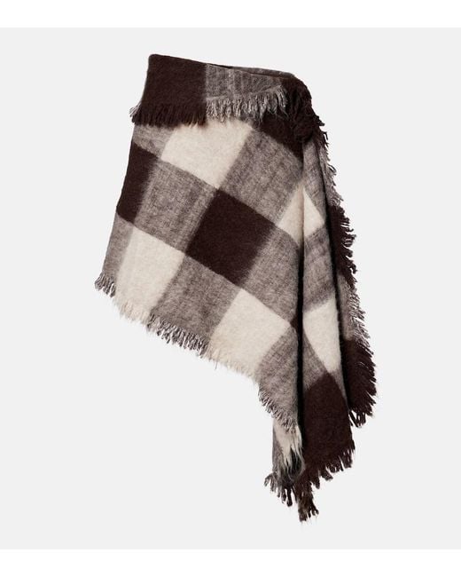 Proenza Schouler Brown Kai Checked Alpaca And Wool-Blend Miniskirt