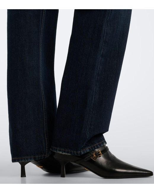 Prada Black Leather Ankle Boots