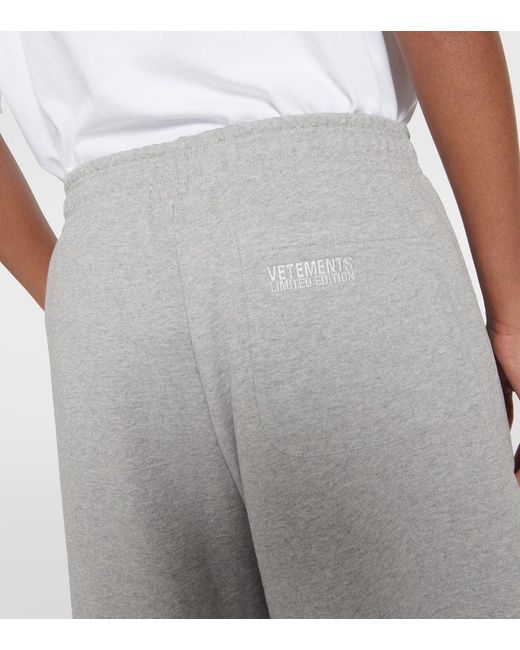 Pantaloni sportivi in misto cotone di Vetements in Gray